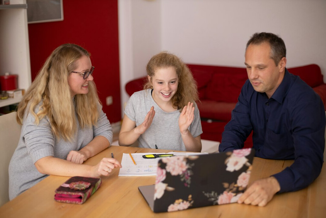 family discussing health insurance