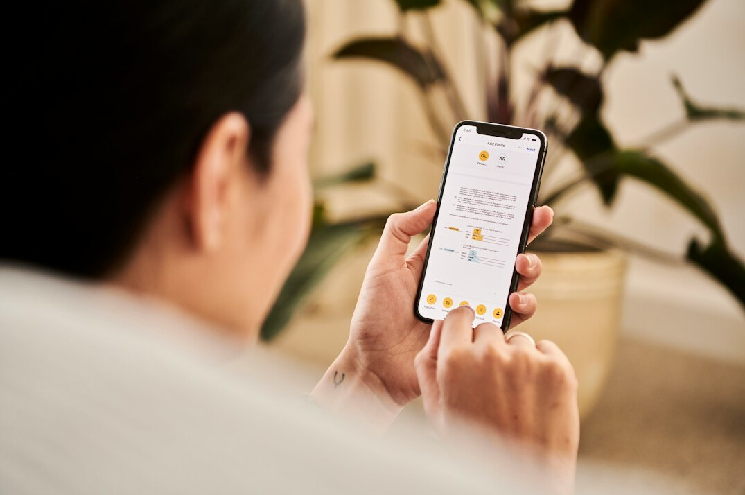 person using health app